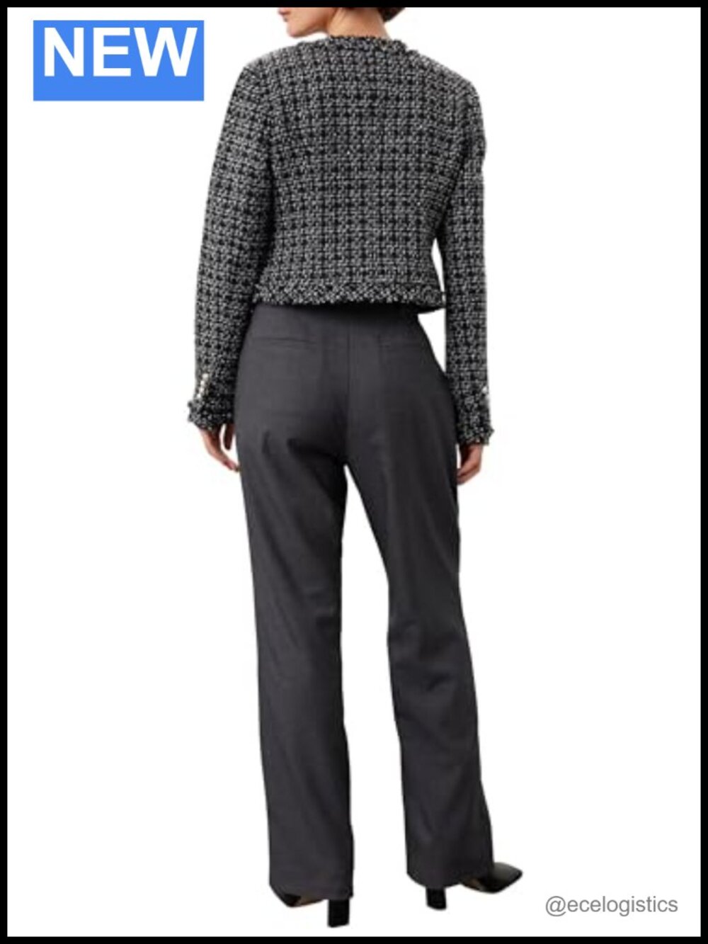 Cropped Button-Up Jacket 90% Polyester 10% Wool - Picture 2 of 3